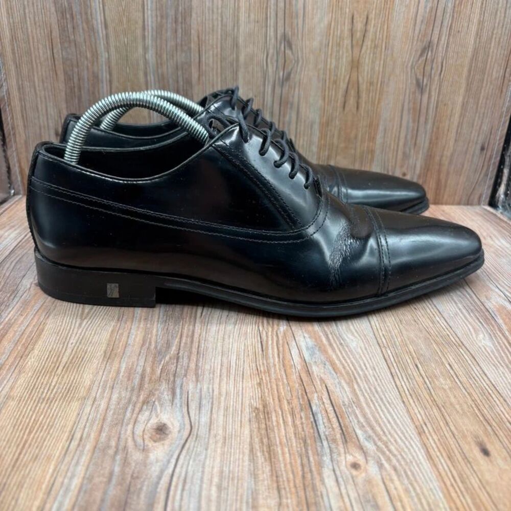Versace Collection Oxford Dress Shoes Mens 43 Black Leather Lace Up Business